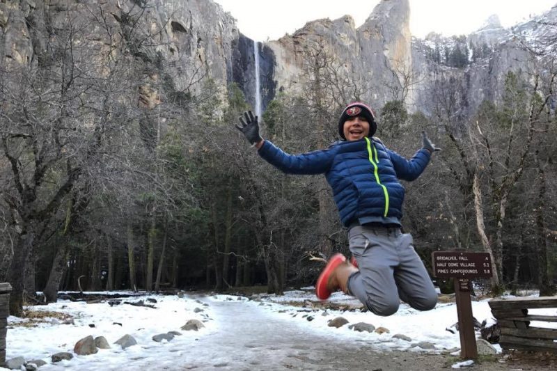 Bridalvail Falls at Yosemite National Park. Such a beautiful winter destination