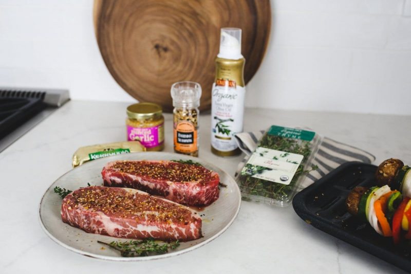 Pan Seared New York Strip Steak Recipe featuring Omaha Steaks NY Strips. Cooked in a cast iron skillet.