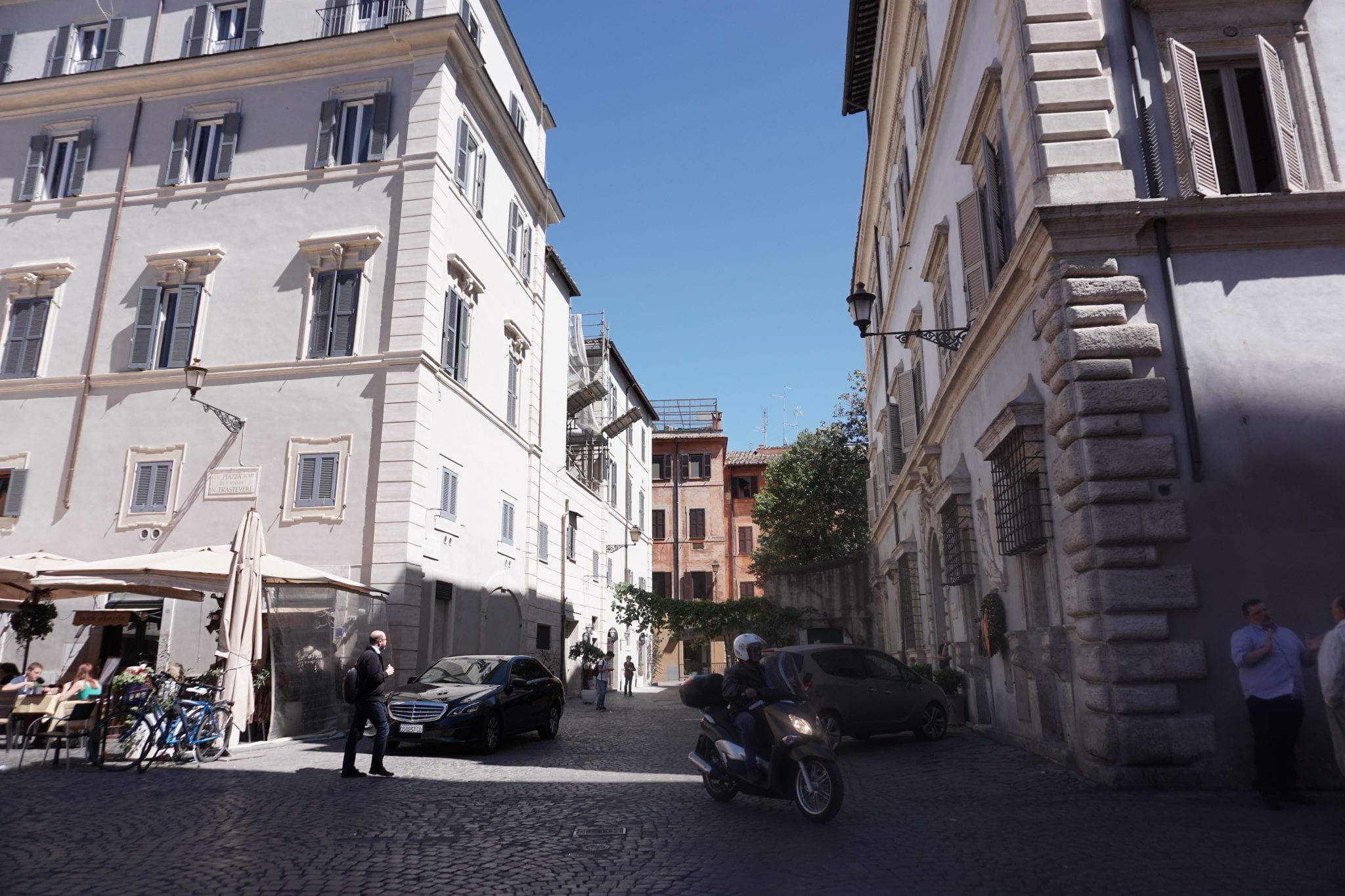 Moped in the middle of an Italian street corner- Global Munchkins