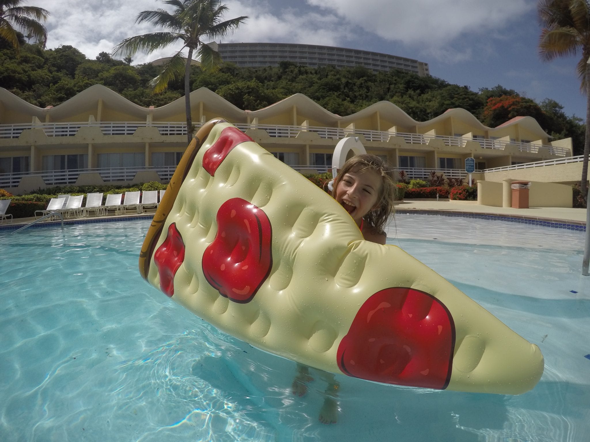 Pizza Float at El Conquistador in Puerto Rico