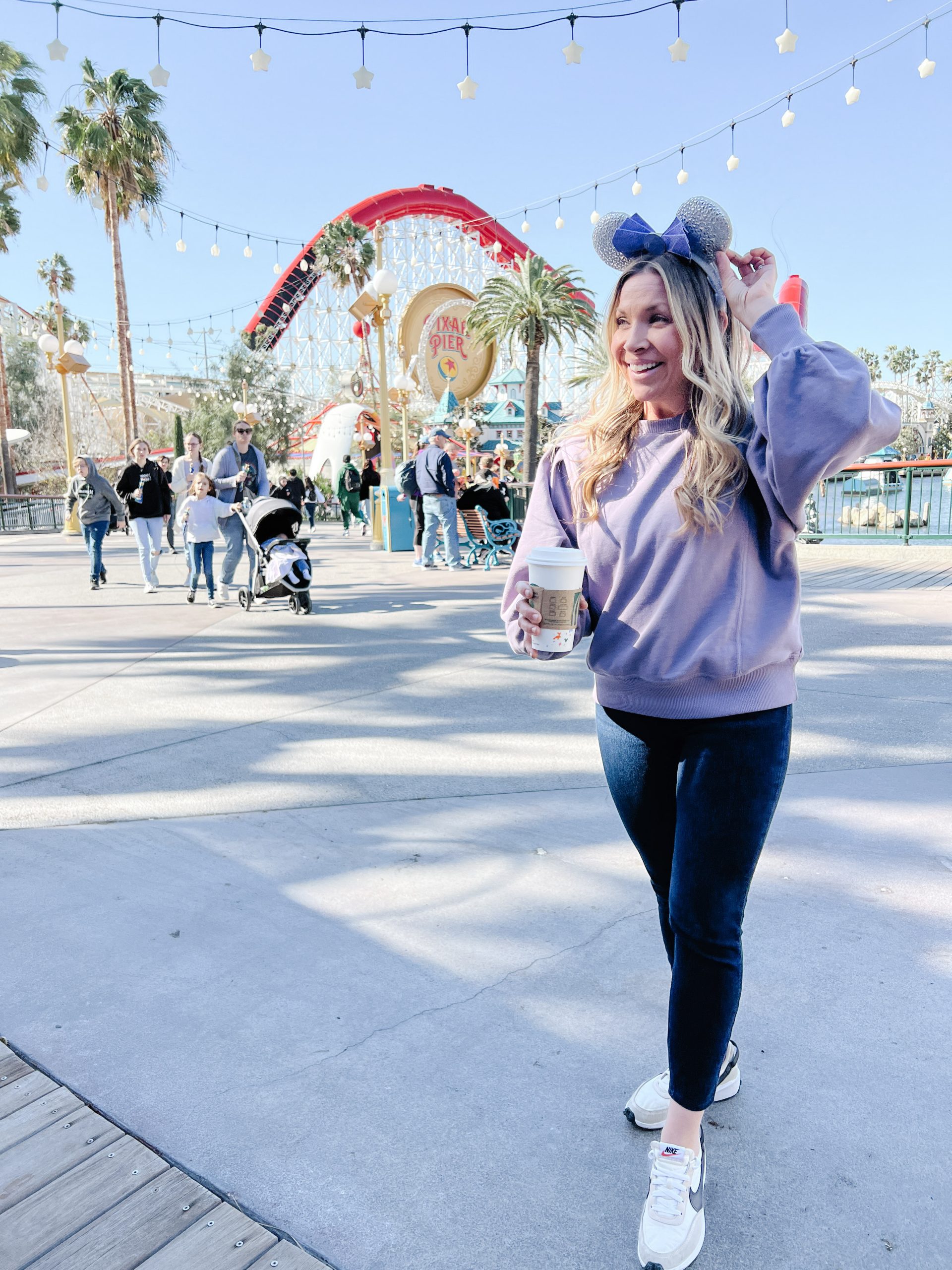 Disneyland vs California Adventure: How to Choose When You Only Have 1 Day! 4 woman with minnie ears standing in California Adventure