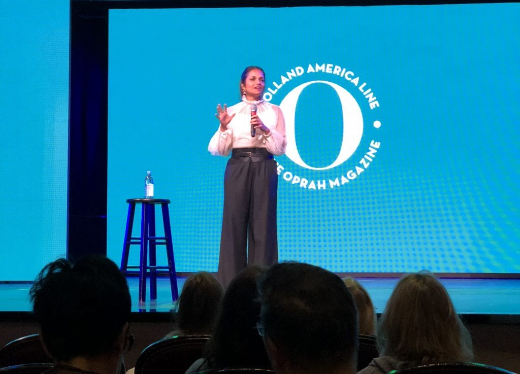 Shefali Tsaberry onboard O, Magazine's Adventure of Your Life Cruise on Holland America Line.