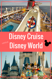 Trying to decide- Disney Cruise vs Disney World? Learn the pros and cons of both to help you make a well informed decision on which Disney Vacation is BEST for your family. Plus, learn how to save $$ on both.