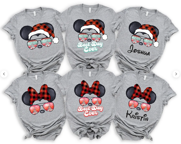 Mickey Minnie Matching Disney Christmas Shirts