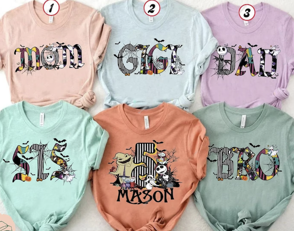 Disney Family shirts nightmare before Christmas